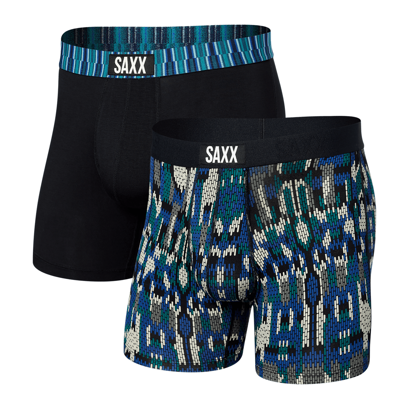 Saxx Vibe Boxers - Modern Fairisle / Midnight Blue (2 Pack) - TheHockeyShop.com