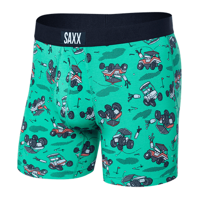 Saxx Vibe Boxers - Off Course Carts - Green - TheHockeyShop.com