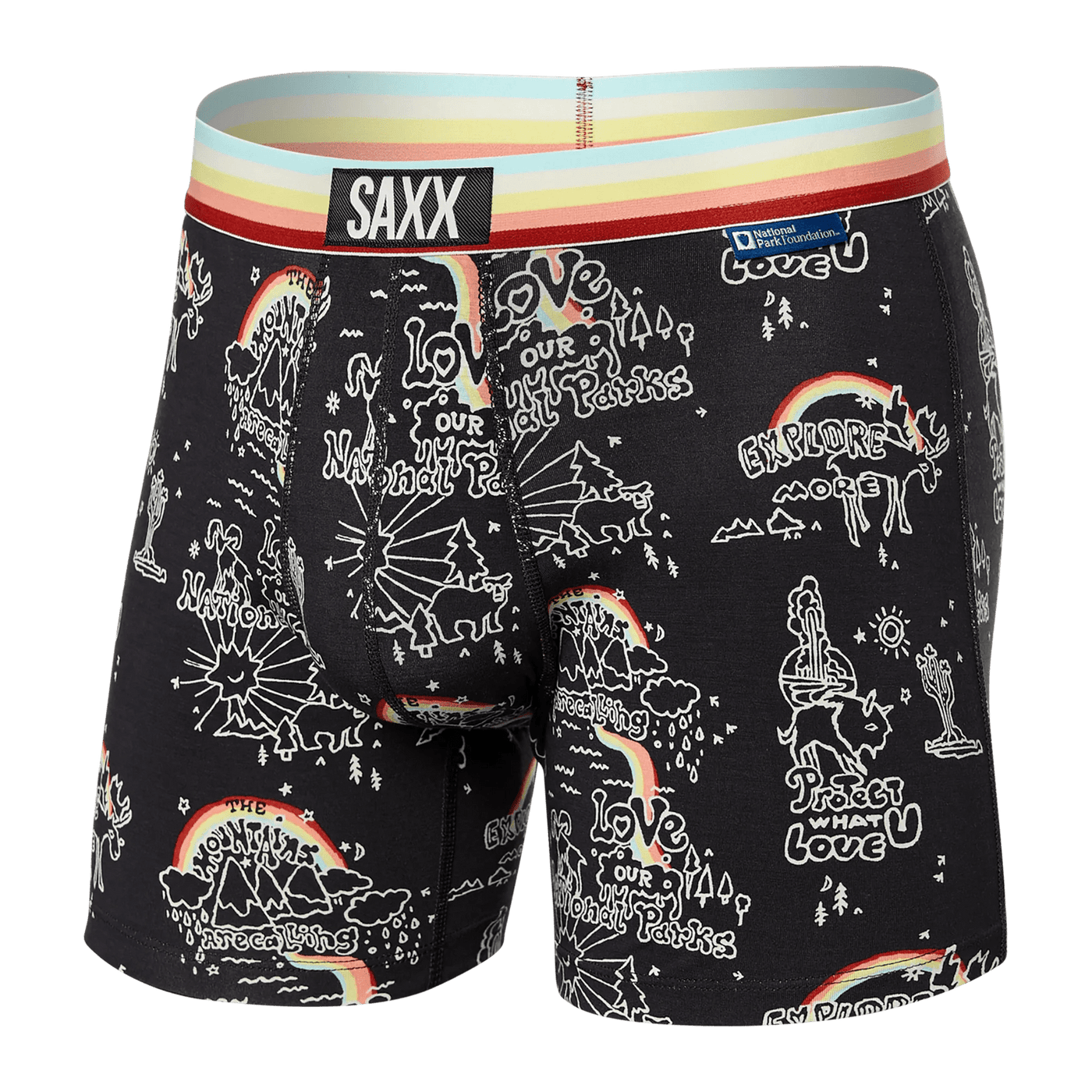 SAXX UNDERWEAR Vibe Super Soft Boxer Brief (Park Wanderlust/Multi