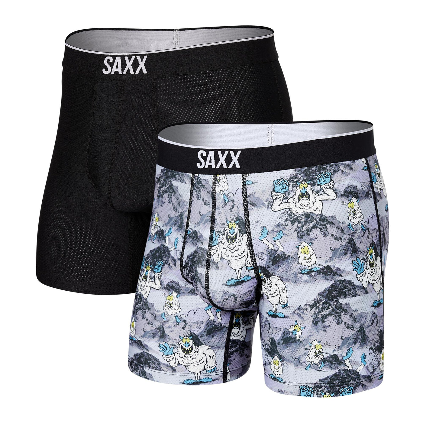 Saxx Volt Boxers (2 Pack) - Abominable Snowman / Black - TheHockeyShop.com