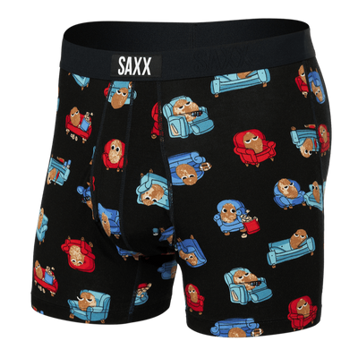 Saxx Ultra Boxers - Couch Potato - Black - TheHockeyShop.com