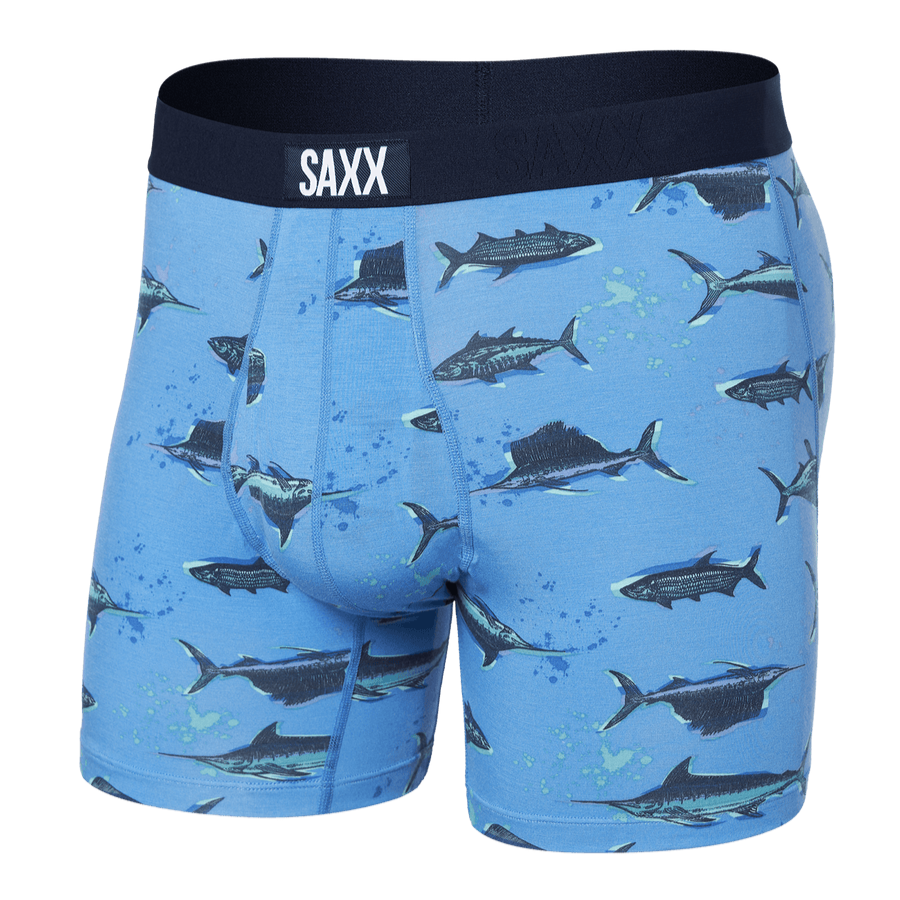 Saxx Ultra Boxers - Fish on Sail - Blue - TheHockeyShop.com