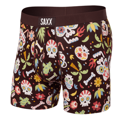 Saxx Vibe Boxers - Dia De Los Muertos - Fudge - TheHockeyShop.com