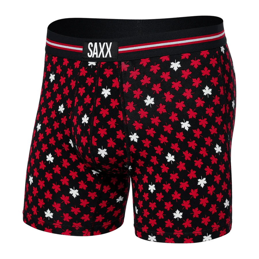 Saxx Vibe Boxers - Maple Leaf - Black - TheHockeyShop.com