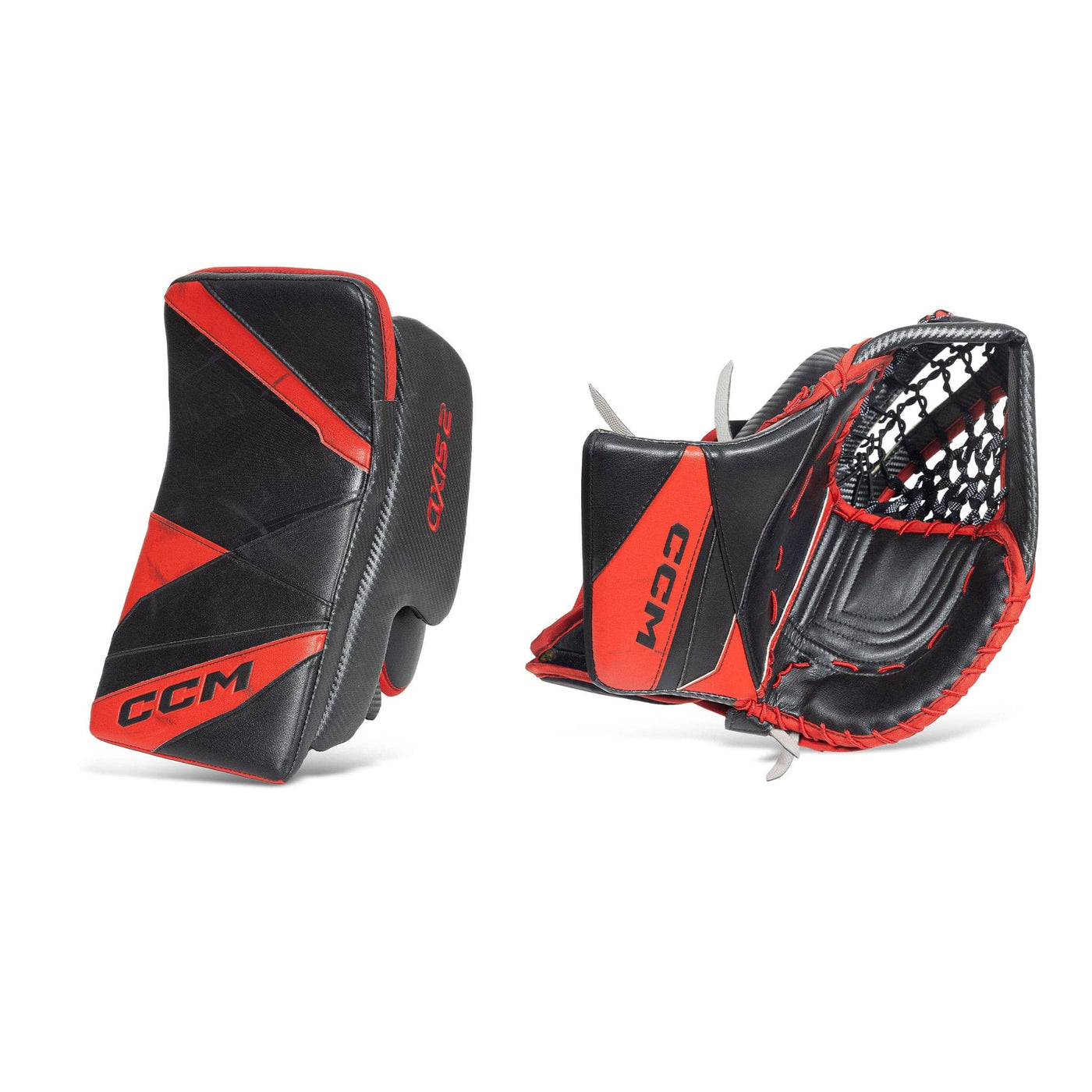 CCM Axis 2 Senior Goalie Glove Set - USED #2 Black / Red (590° Catcher) - TheHockeyShop.com