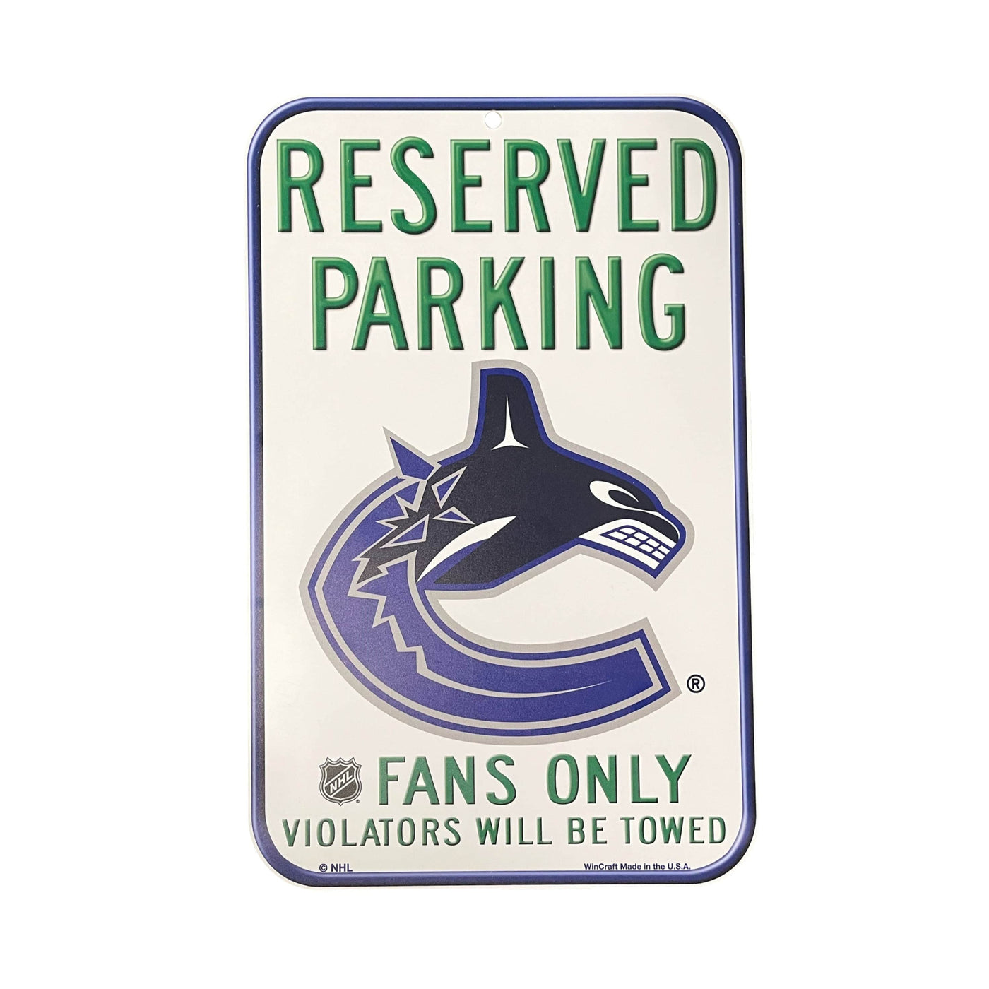 Wincraft NHL Reserved Parking Sign - Vancouver Canucks - The Hockey Shop Source For Sports