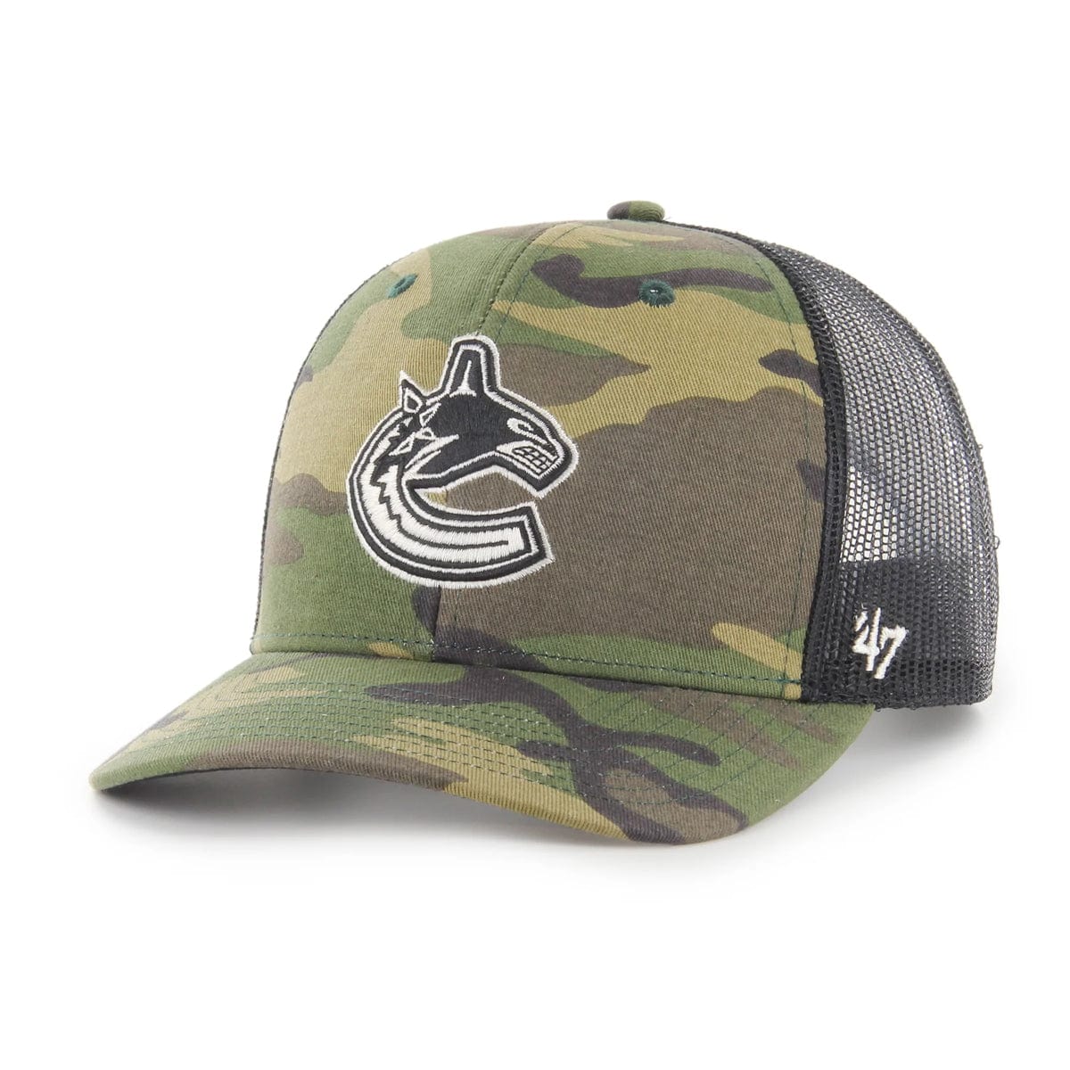 Vancouver Canucks 47 Brand NHL Camo Trucker Adjustable Hat - The Hockey Shop Source For Sports