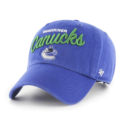 Vancouver Canucks 47 Brand NHL Womens Phoebe Clean Up Adjustable Hat Royal - The Hockey Shop Source For Sports