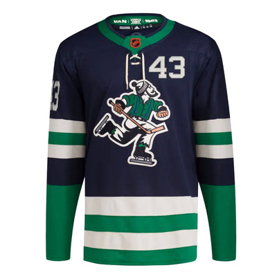 Vancouver Canucks Adidas PrimeGreen Reverse Retro Senior Jersey - Quinn Hughes - The Hockey Shop Source For Sports