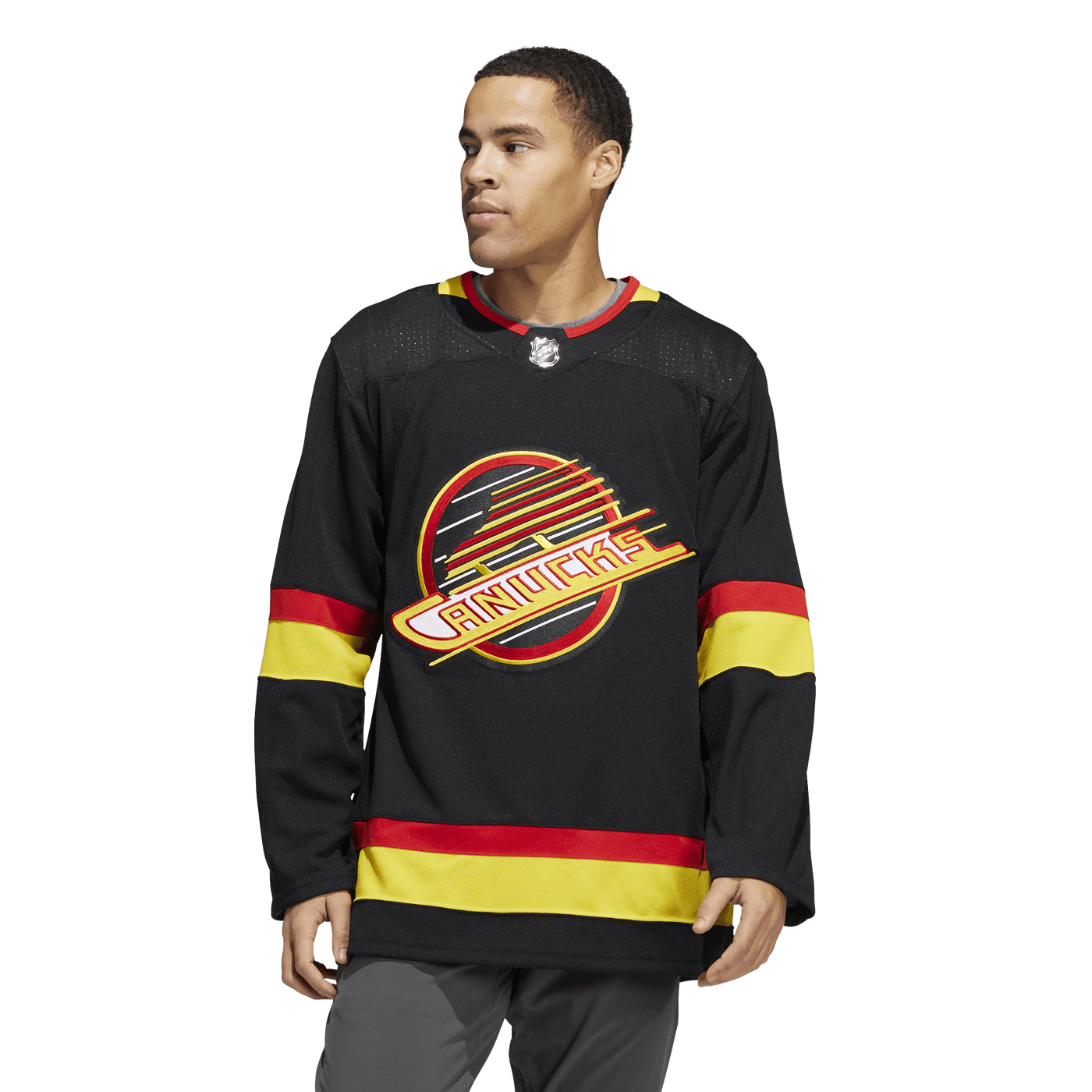 Vancouver Canucks Adidas Men's Black Flying Skate Logo T-Shirt