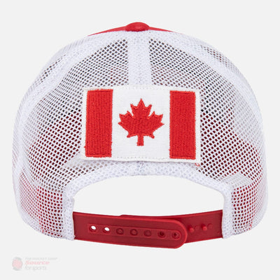 CCM Retro Logo Canada Flag Mesh Trucker Snapback Hat