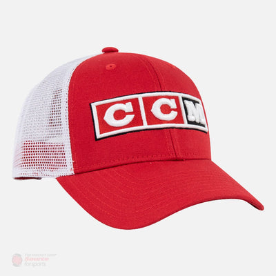 CCM Retro Logo Canada Flag Mesh Trucker Snapback Hat