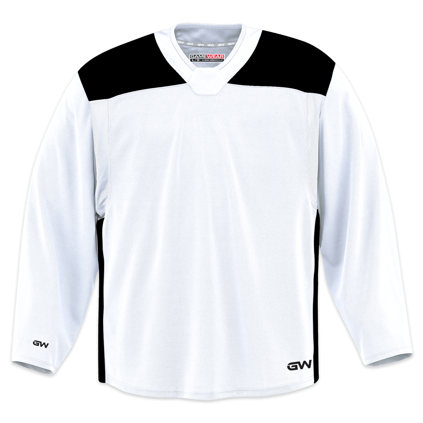 GameWear GW6500 ProLite Series Junior Hockey Practice Jersey - White / Black - The Hockey Shop Source For Sports