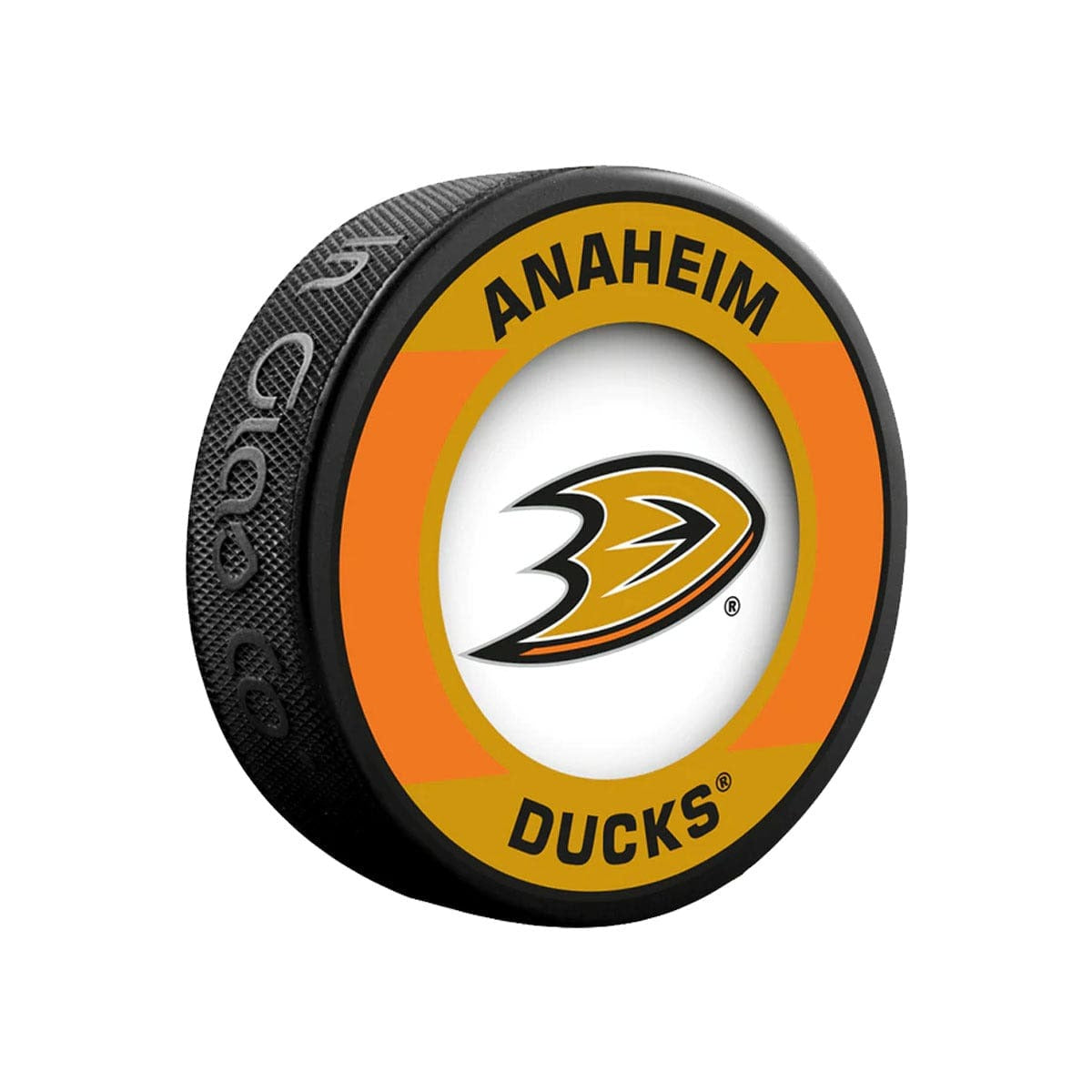 Anaheim Ducks Inglasco NHL Retro Logo Hockey Puck - The Hockey Shop Source For Sports