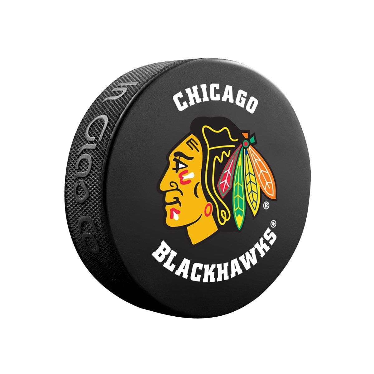 Chicago Blackhawks Inglasco NHL Basic Logo Hockey Puck - The Hockey Shop Source For Sports