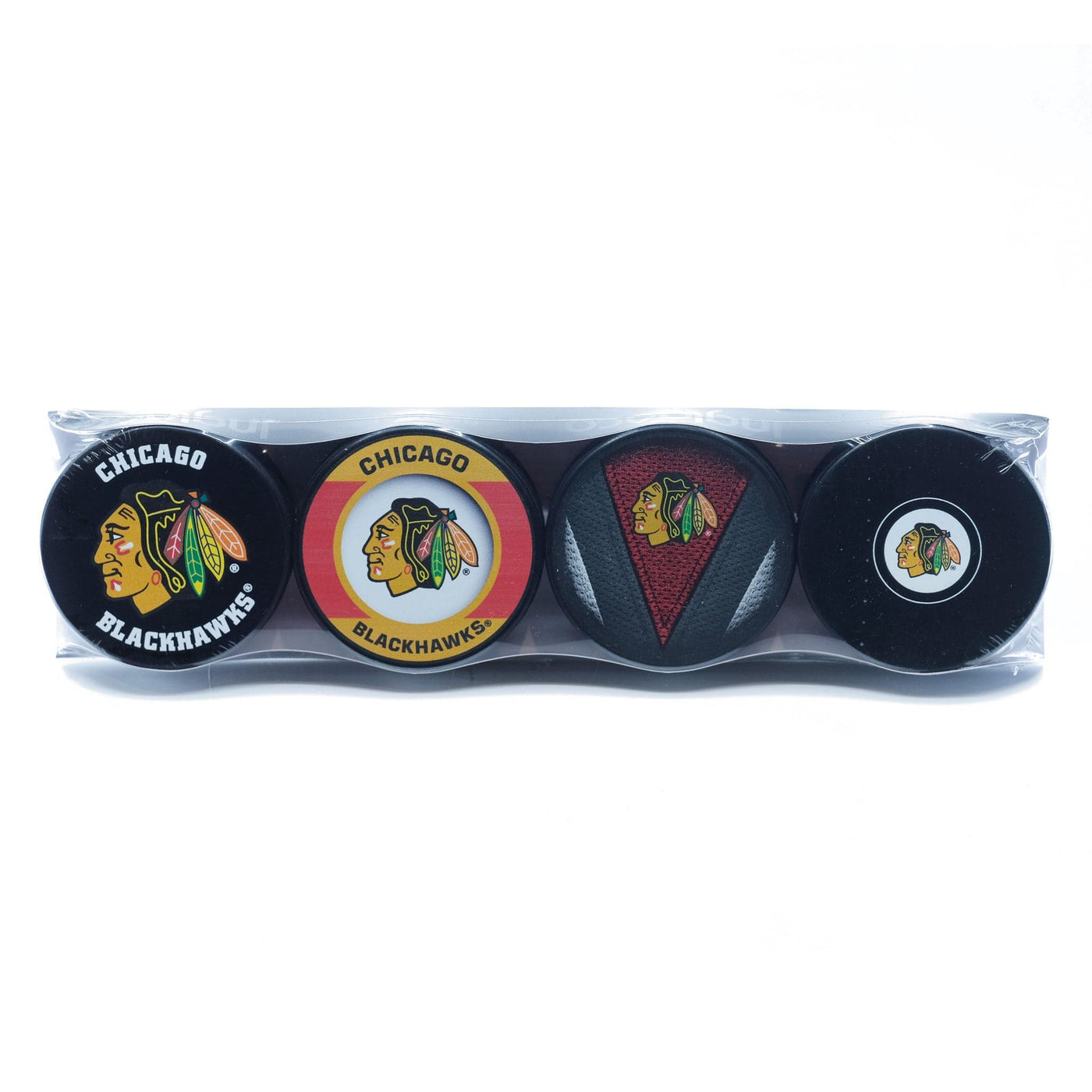 Chicago Blackhawks Inglasco NHL Logo Hockey Puck (4 Pack) - The Hockey Shop Source For Sports