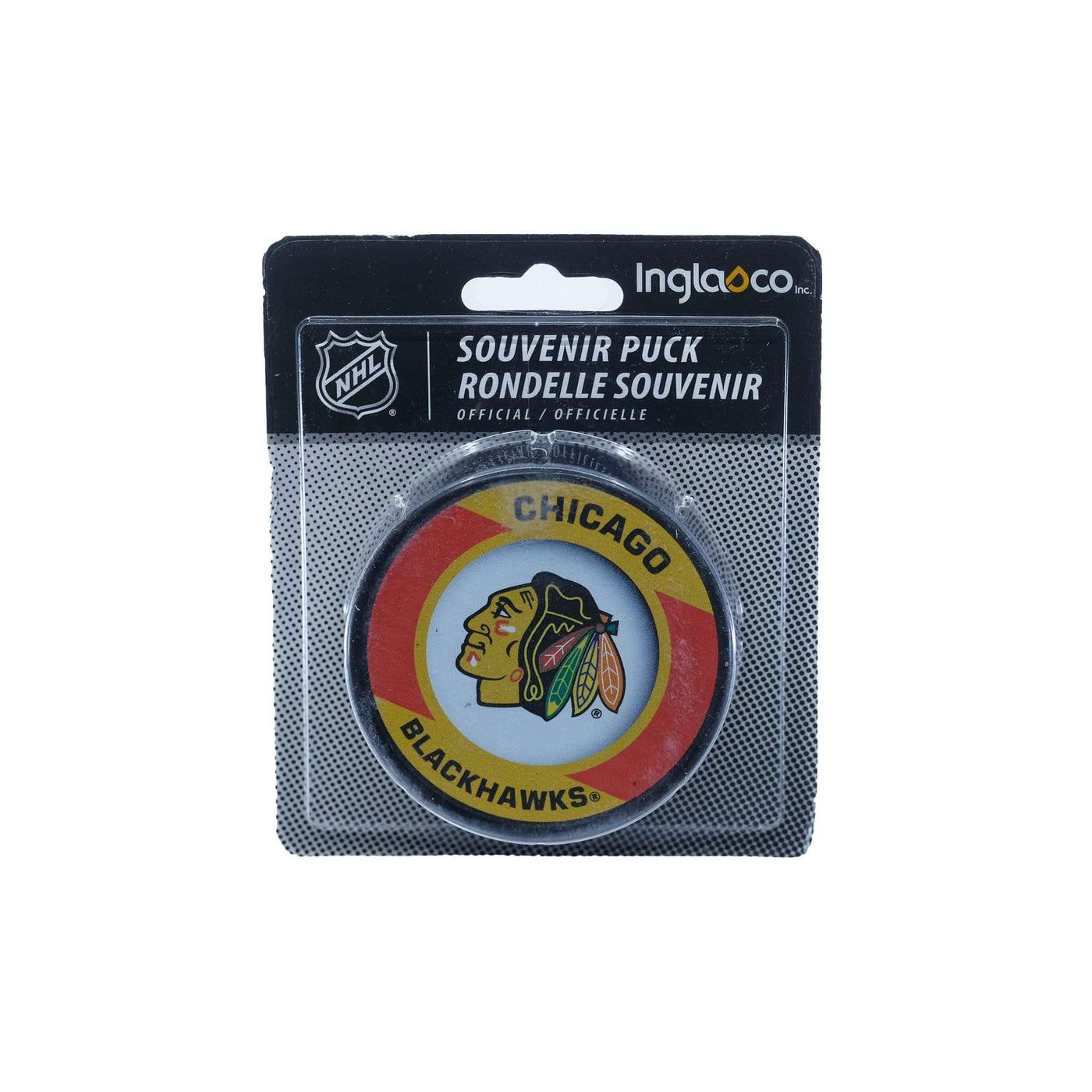 Chicago Blackhawks Inglasco NHL Retro Logo Hockey Puck - The Hockey Shop Source For Sports