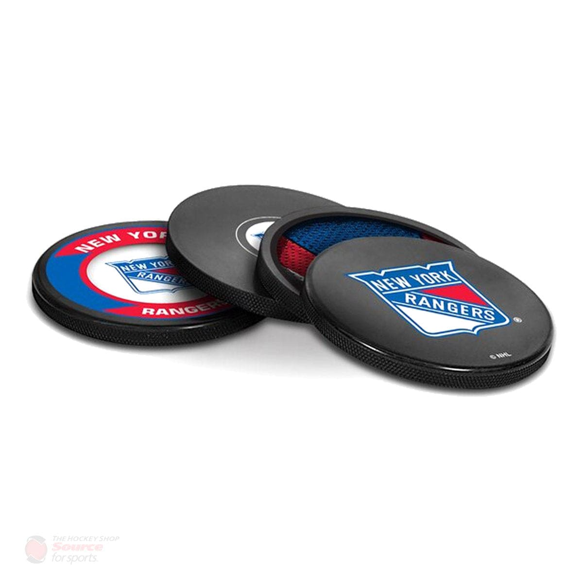 New York Rangers Inglasco NHL Coaster Puck (4 Pack) - The Hockey Shop Source For Sports