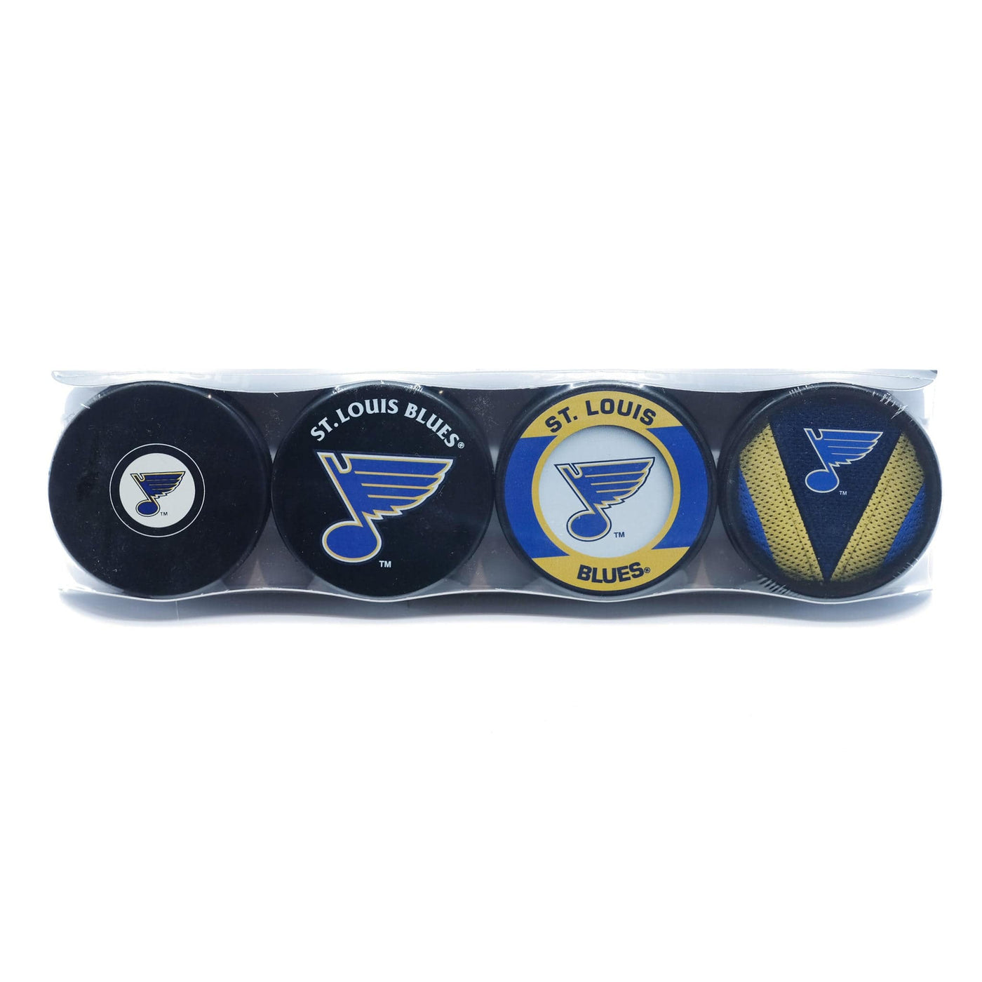 St. Louis Blues Inglasco NHL Logo Hockey Puck (4 Pack) - The Hockey Shop Source For Sports