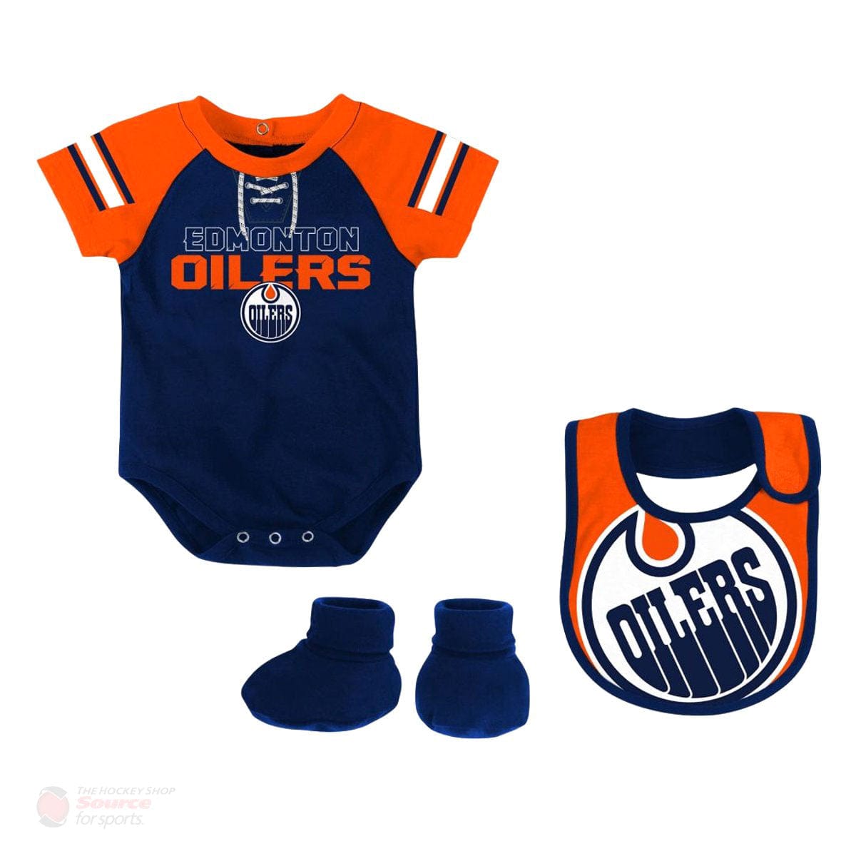 Edmonton Oilers Outer Stuff NHL Little D Man Baby Set - 3 Piece