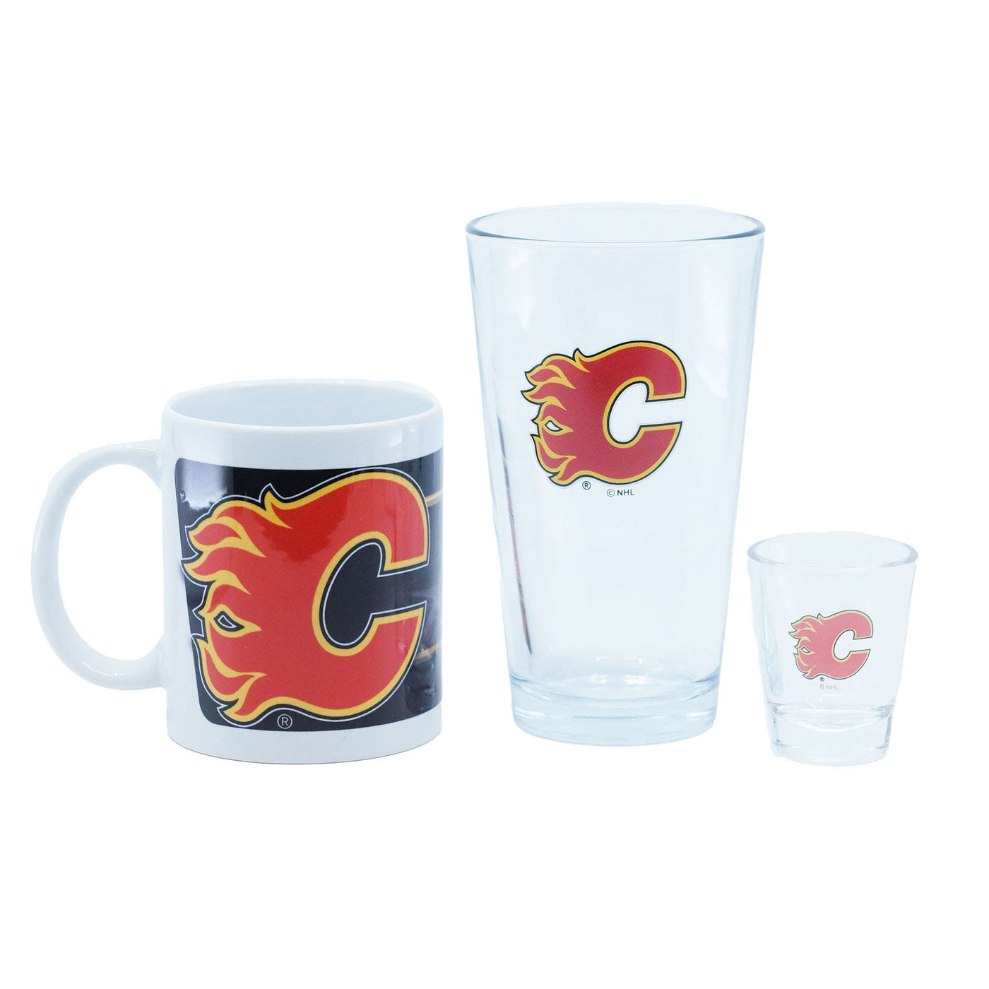 Calgary Flames Sports Vault NHL Glass Gift Set - 3 Pack