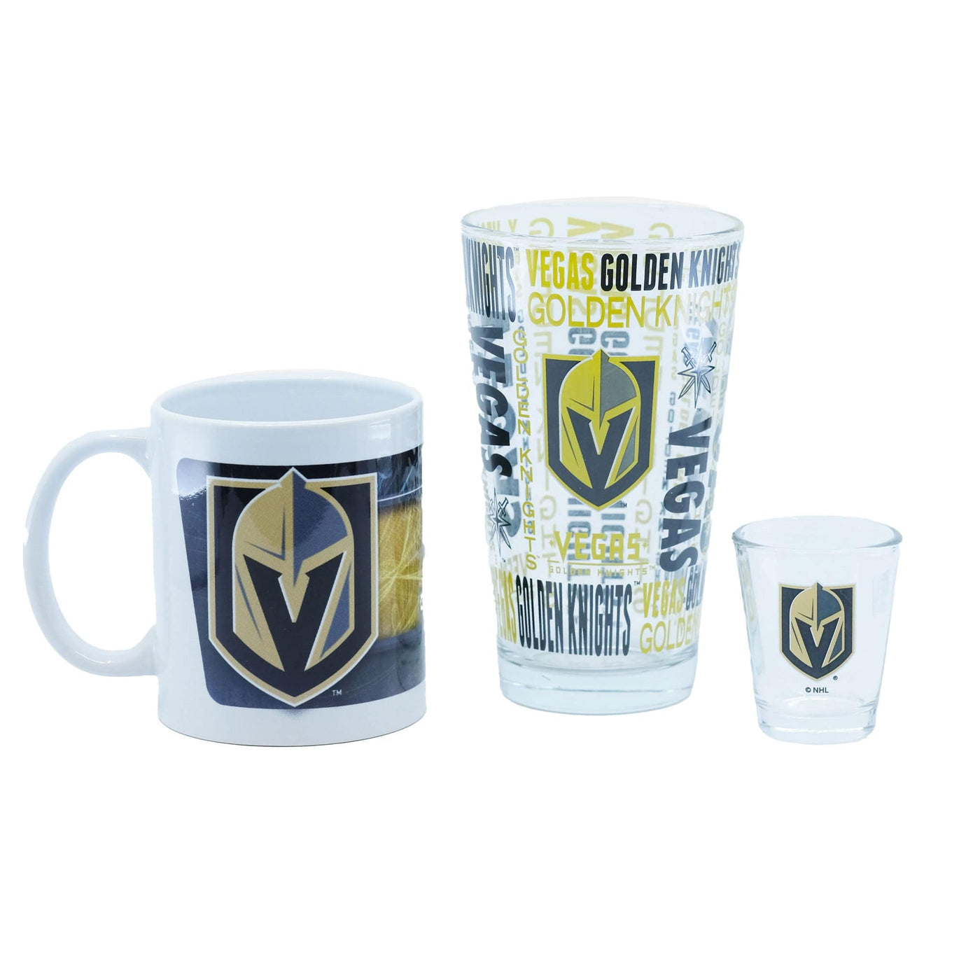 Vegas Golden Knights Sports Vault NHL Glass Gift Set - 3 Pack