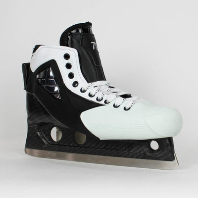 TRUE Senior One Piece Goalie Skates - Pro Stock - White Side/Toe - "70/71" - Size 10