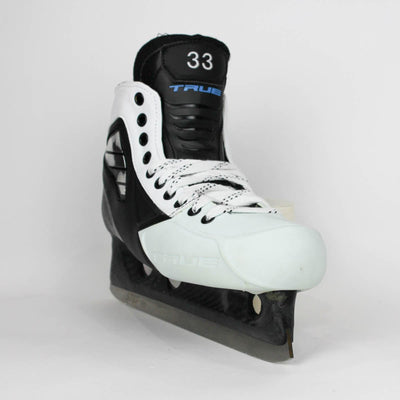 TRUE Senior One Piece Goalie Skates - Pro Stock - White Side/Toe - Size 7