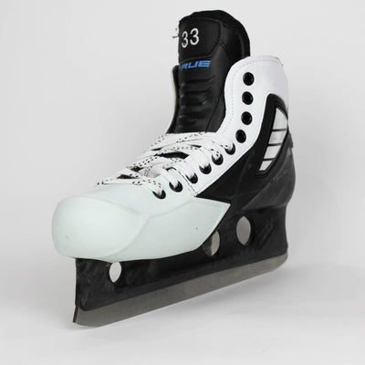 TRUE Senior One Piece Goalie Skates - Pro Stock - White Side/Toe - Size 7