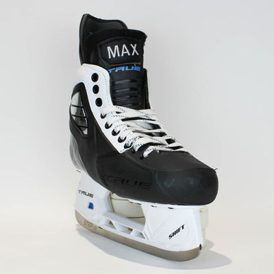 TRUE Player Senior Hockey Skates - Pro Stock - Shift Holder - White Side - "MAX/BAX" - Size 8